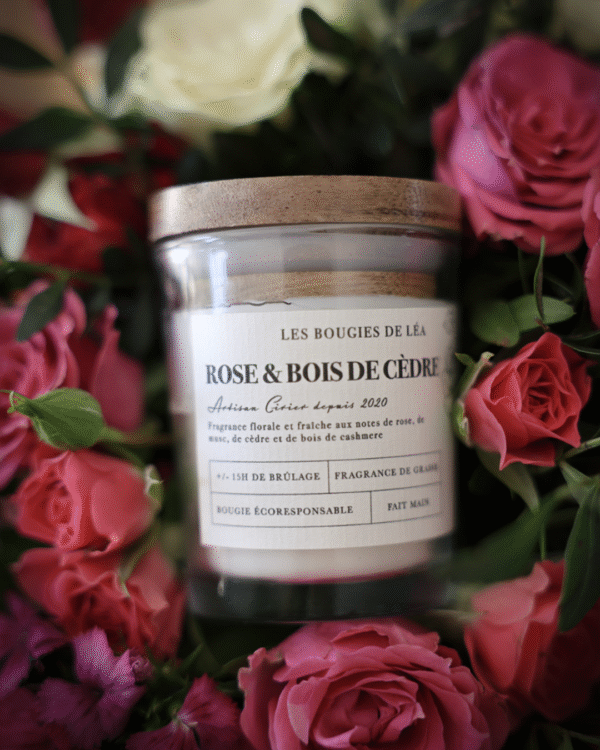 Bougie Rose & Bois de Cèdre – Image 2