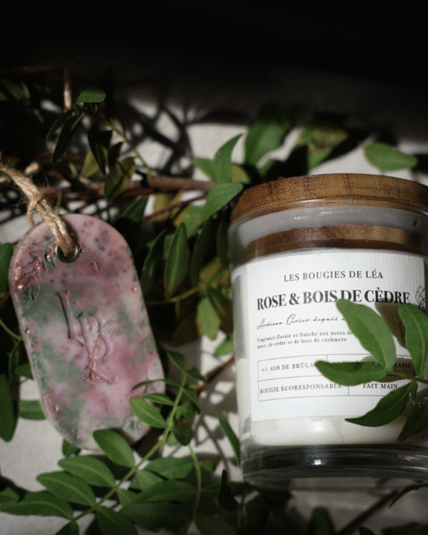 Bougie Rose & Bois de Cèdre – Image 3